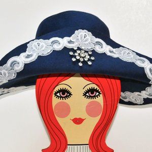 Women’s Picture Frame Wide Brim Hat 100% Wool